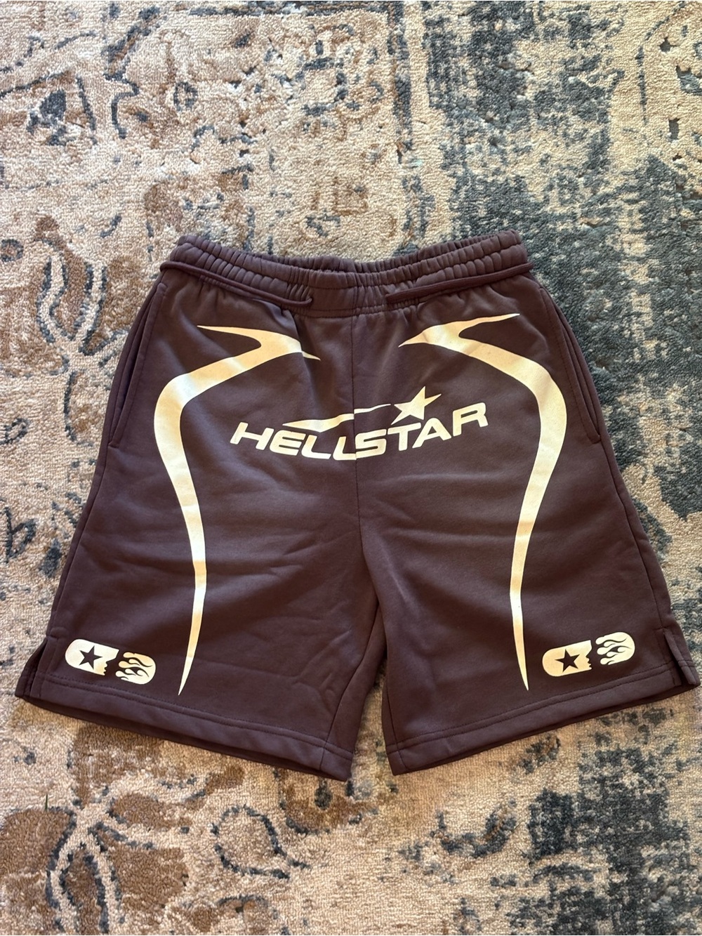 Hellstar Men's Brown Graphic Athletic Shorts